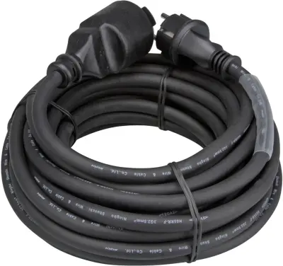 Perel EC10R25STBHQ tok podaljšek  16 A črna 10.00 m H05RR-F 3G 2\,5 mm²
