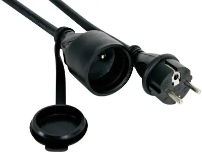 Perel EC01.5R15STBHQ tok podaljšek  16 A črna 1.50 m H05RR-F 3G 1\,5 mm²