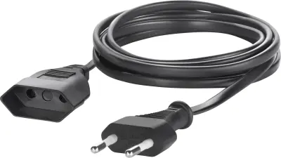 Sygonix SY-5042682 tok podaljšek   črna 2.00 m H03VVH2-F 2X 0\,75 mm²