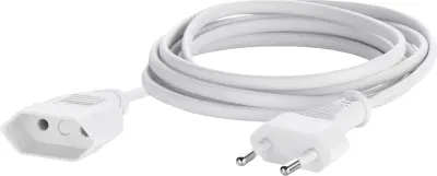 Sygonix SY-5042680 tok podaljšek   bela 5.00 m H03VVH2-F 2X 0\,75 mm²