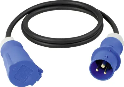 AS Schwabe 61489 tok podaljšek  16 A črna/modra 1.5 m H07RN-F 3G 2\,5 mm²