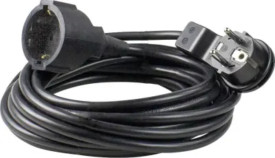 AS Schwabe 50522 tok podaljšek   črna 5 m H05VV-F 3G 1\,5 mm²