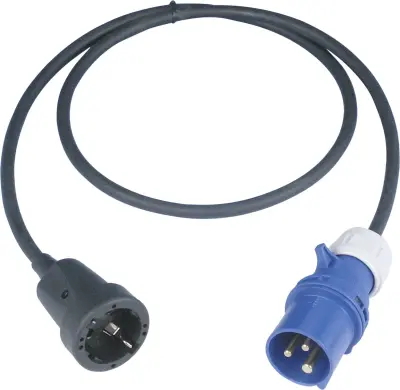 REV 0577755555 tok podaljšek  16 A črna 1.50 m H07RN-F 3G 1\,5 mm²