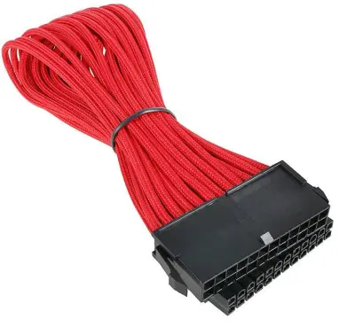 Bitfenix tok podaljšek [1x 24-polni električni moški konektor ATX - 1x 24-polni električni ženski konektor ATX] 0.30 m rdeča/črna