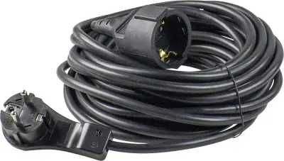 AS Schwabe 51022 tok podaljšek   črna 10 m H05VV-F 3G 1\,5 mm²