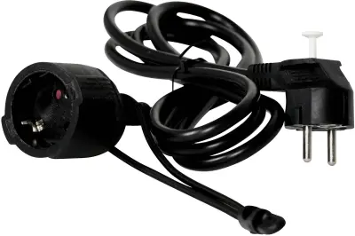 Easyout EO-780780 tok podaljšek  16 A črna 2.00 m H05VV-F 3G 1\,5 mm²