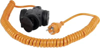 AS Schwabe 70414 tok podaljšek  16 A oranžna\, črna 5.00 m H07BQ-F 3G 1\,5 mm² spiralni kabel