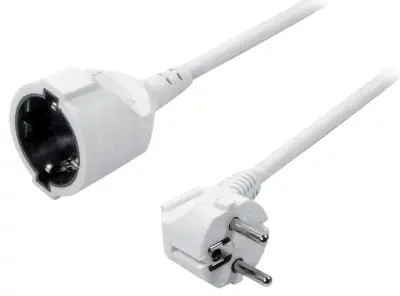LogiLink LPS101 tok podaljšek   bela 3.00 m H05VV-F 3G 1\,5 mm² 90° kotni navzgor