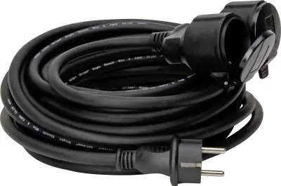 Kopp 145211048 tok podaljšek  16 A črna 10.00 m H07RN-F 3x1\,5 mm² primeren za uporabo na prostem
