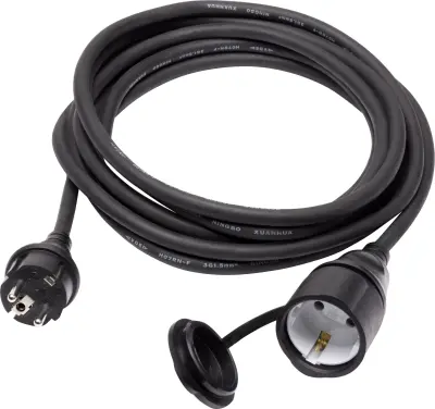 Sygonix SY-5044440 tok podaljšek  16 A črna 5.00 m H07RN-F 3G 1\,5 mm²