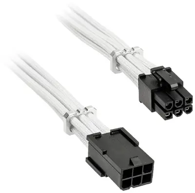 Alchemy 6-pinski PCIe podaljšek\, 45 cm\, s tulcem - bel Bitfenix tok priključni kabel  0.45 m bela