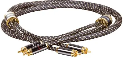 Dynavox Black Line avdio priklučni konektor [2x moški cinch konektor - 2x moški cinch konektor] 1.00 m zlata\, črna