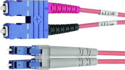Telegärtner L00891C0018 steklena vlakna optična vlakna priključni kabel [1x moški konektor sc - 1x LC-vtič] 50/125 µ Multimode OM2 2.00 m