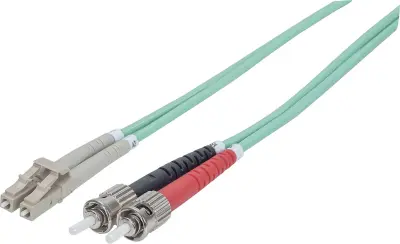 Intellinet 751117 steklena vlakna optična vlakna priključni kabel [1x ST-vtič - 1x LC-vtič] 50/125 µ Multimode OM3 1.00 m