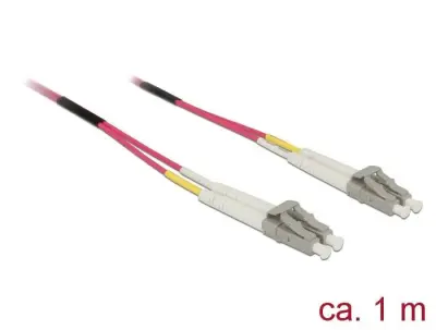 Delock 84640 steklena vlakna optična vlakna priključni kabel [1x LC-vtič - 1x LC-vtič] 50/125 µ Multimode OM4 1.00 m