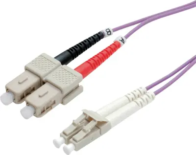 Value 21.99.8763 steklena vlakna optična vlakna priključni kabel [1x LC-vtič - 1x moški konektor SC] 50/125 µ Multimode OM4 3.00 m