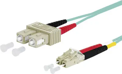Metz Connect 151J1EOJO10E steklena vlakna optična vlakna priključni kabel [2x moški konektor SC - 2x LC-vtič] 50/125 µ Multimode OM3 1.00 m