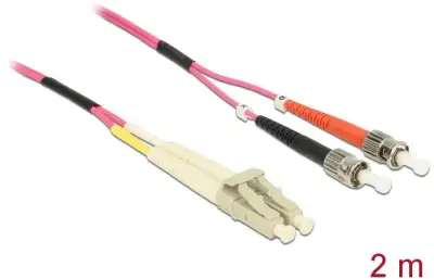 Delock 84686 steklena vlakna optična vlakna priključni kabel [1x LC-vtič - 1x ST-vtič] 50/125 µ Multimode OM4 2.00 m