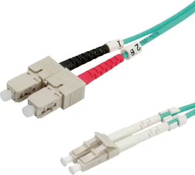 Value 21.99.8718 steklena vlakna optična vlakna priključni kabel [1x LC-vtič - 1x moški konektor SC] 50/125 µ Multimode OM3 10.00 m