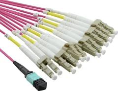 Value 21.99.1100 steklena vlakna optična vlakna priključni kabel [1x MPO vtič - 12x LC-vtič] 50/125 µ  2.00 m