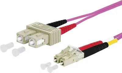 Metz Connect 151S1EOJO10E steklena vlakna optična vlakna priključni kabel [2x moški konektor SC - 2x LC-vtič] 50/125 µ Multimode OM4 1.00 m