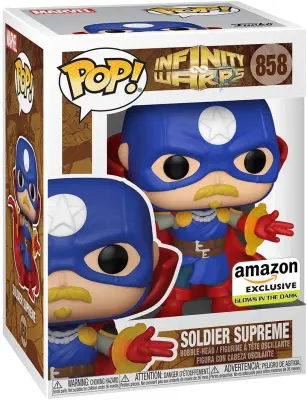 FUNKO POP! MARVEL: INFINITY WARPS - SOLDIER SUPREME GLOW EXC. figura