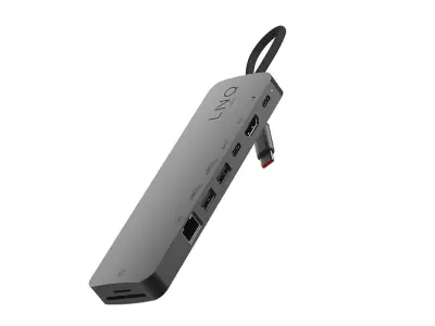 LINQ 9 v 1, USB-C,  M.2 SSD, RJ45, SD+TF, HDMI, USB-C 3.2 Gen2, USB-C PD 100W, 2x USB-A Priključna postaja