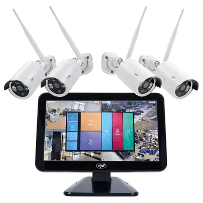 Kompet 4 WIFI videonadzornih kamer FullHD P2P + 12″ LCD monitor