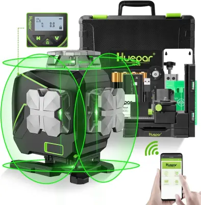 Huepar SO4CG 4D 4×360 BLUETOOTH UPRAVLJANJE, 16 LINIJSKI ZELENI LASER OSRAM diode