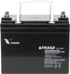 Vision Akkus 6FM36DX svinčeni akumulator 12 V 36 Ah svinčevo-koprenast (Š x V x G) 195 x 155 x 130 mm M6-vijačni priklop brez vzdrževanja, obstojnostni cikel