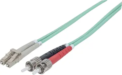 Intellinet 751124 steklena vlakna optična vlakna priključni kabel [1x ST-vtič - 1x LC-vtič] 50/125 µ Multimode OM3 3.00 m