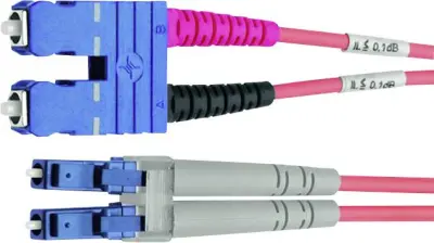 Telegärtner L00891C0042 steklena vlakna optična vlakna priključni kabel [1x moški konektor sc - 1x LC-vtič] 50/125 µ Multimode OM3 2.00 m
