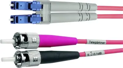 Telegärtner L00891A0080 steklena vlakna optična vlakna priključni kabel [1x moški konektor st - 1x LC-vtič] 50/125 µ Multimode OM4 2.00 m