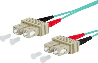 Metz Connect 151J1EOEO20E steklena vlakna optična vlakna priključni kabel [2x moški konektor SC - 2x moški konektor SC] 50/125 µ Multimode OM3 2.00 m
