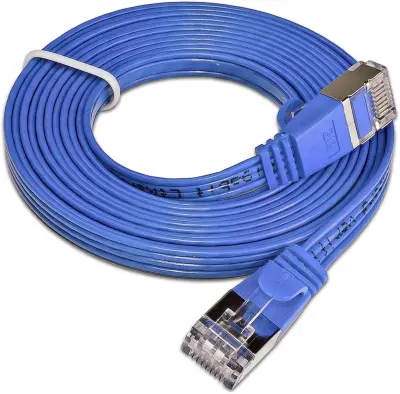 Slim Wirewin PKW-STP-SLIM-KAT6 3.0 BL RJ45 omrežni kabel, Patch kabel cat 6 U/FTP 3.00 m modra ploščati 1 kos