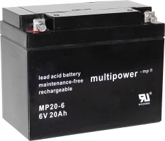 Svinčev akumulator 6 V 20 Ah multipower MP20-6 A9621 svinčevo-koprenast (AGM) 157 x 125 x 83 mm M5-vijačni priklop