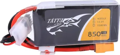 Tattu lipo akumulatorski paket za modele 14.8 V 850 mAh Število celic: 4 75 C mehka torba XT60