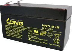 Long WP1.2-12 WP1.2-12 svinčeni akumulator 12 V 1.2 Ah svinčevo-koprenast (Š x V x G) 97 x 59 x 43 mm ploščati vtič 4\,8 mm vds certifikacija\, nizko samopraznjenje\, brez vzdrževanja
