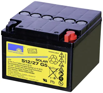 GNB Sonnenschein dryfit S12/27 G5 NGSO120027HS0BA solarni akumulator 12 V 27 Ah svinčevo-gelni (Š x V x G) 176 x 126 x 167 mm M5-vijačni priklop
