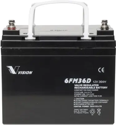Vision Akkus FM-Serie 6FM36DXS solarni akumulator 12 V 36 Ah svinčevo-koprenast (ŠxVxG) 195 x 155 x 130mm M6-vijačni priklop Solarni akumulator 12 V 3