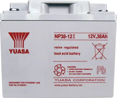 Svinčev akumulator 12 V 38 Ah Yuasa NP38-12 svinčevo-koprenast (AGM) 197 x 170 x 165 mm M5-vijačni priklop\, brez vzdrževanja