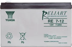 Svinčev akumulator 12 V 7 Ah Yuasa RE7-12 svinčevo-koprenast (AGM) 151 x 98 x 65 mm ploščati vtič 6.35 mm brez vzdrževanja