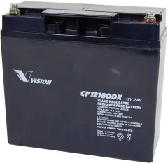 Vision Akkus CP12180DX CP12180DX svinčeni akumulator 12 V 18 Ah svinčevo-koprenast (Š x V x G) 181 x 167 x 77 mm M5-vijačni priklop brez vzdrževanja\, obstojnostni cikel Svinčev akumulator 1