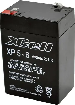 XCell XP 5 - 6 XCEXP56 svinčeni akumulator 6 V 5 Ah svinčevo-koprenast (Š x V x G) 70 x 107 x 47 mm ploščati vtič 4\,8 mm brez vzdrževanja