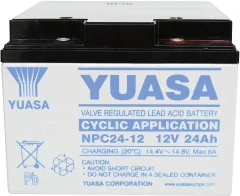 Svinčev akumulator 12 V 24 Ah Yuasa NPC24-12 svinčevo-koprenast (AGM) 175 x 125 x 166 mm M5-vijačni priklop\, brez vzdrževanja