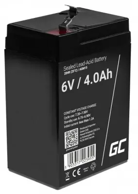 Green Cell AGM15 svinčeni akumulator 6 V 4 Ah svinčevo-koprenast (ŠxVxG) 70 x 107 x 47mm ploščati vtič 4,8mm obstojnostni cikel, brez vzdrževanja