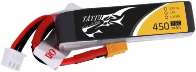 Tattu lipo akumulatorski paket za modele 7.4 V 450 mAh Število celic: 2 75 C mehka torba XT30