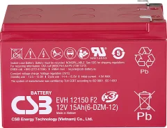Svinčev akumulator 12 V 15 Ah CSB Battery EVH 12150 EVH12150X3 svinčeno-koprenasti (AGM) (Š x V x G) 151 x 102 x 98 mm ploščati vtič 6.35 mm stabilni cikli\, brez vzdrževanja