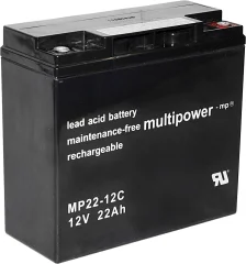 multipower PB-12-22-M5 MP22-12C svinčeni akumulator 12 V 22 Ah svinčevo-koprenast (Š x V x G) 181 x 167 x 76 mm M6-vijačni priklop obstojnostni cikel\, brez vzdrževanja\, nizko samopraznjenj