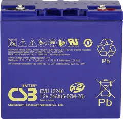 Svinčev akumulator 12 V 24 Ah CSB Battery EVH 12240 EVH12240 svinčeno-koprenasti (AGM) (Š x V x G) 181 x 170 x 170 mm M5 vijačni priključek stabilni cikli\, brez vzdrževanja